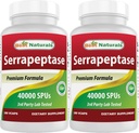 Najboljši naravni Serrapeptase 40000 SPU 180 kapsul (180 število (paket 2)