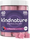 vrsta L-Theanine Gummies 200mg – Vegan Calm & Focus dodatek za odrasle in otroke starosti 4+ – mešano jagode žvečljivo, nizko sladkor, neumivanje*