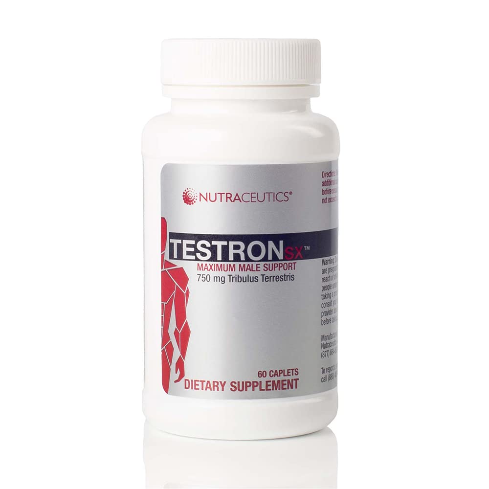 TestronSX – Testosteronska podpora s 750 mg Tribulus Terrestris – Povečuje moško vitalnost, Stamina & Performance – 60 Kaplet
