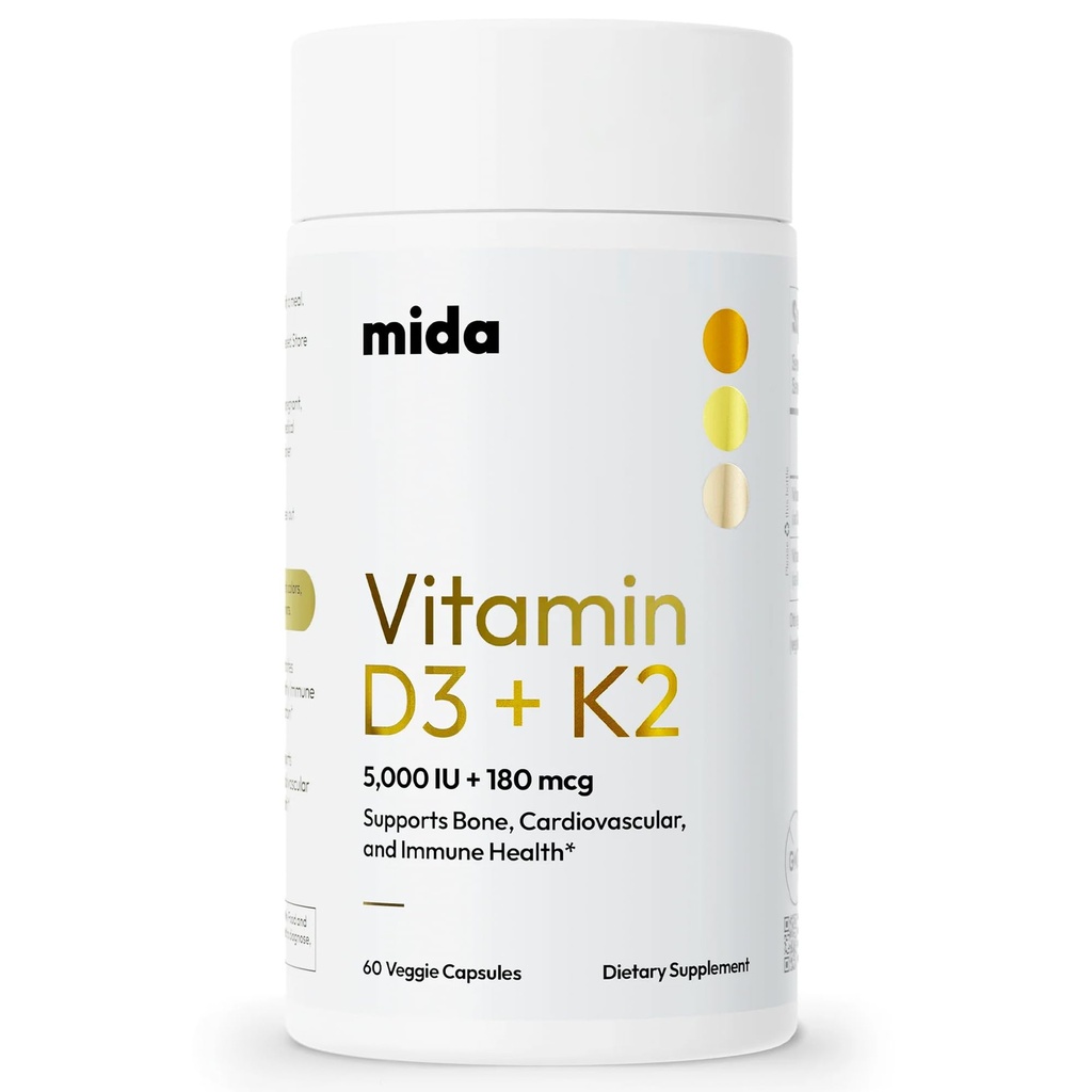 Mida Health® D3 K2 Vitamin 5000 i.e. z MK-7 