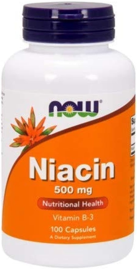 NOW Foods - Niacin Vitamin B-3 500 mg. - 100 kapsul (več vrečk)
