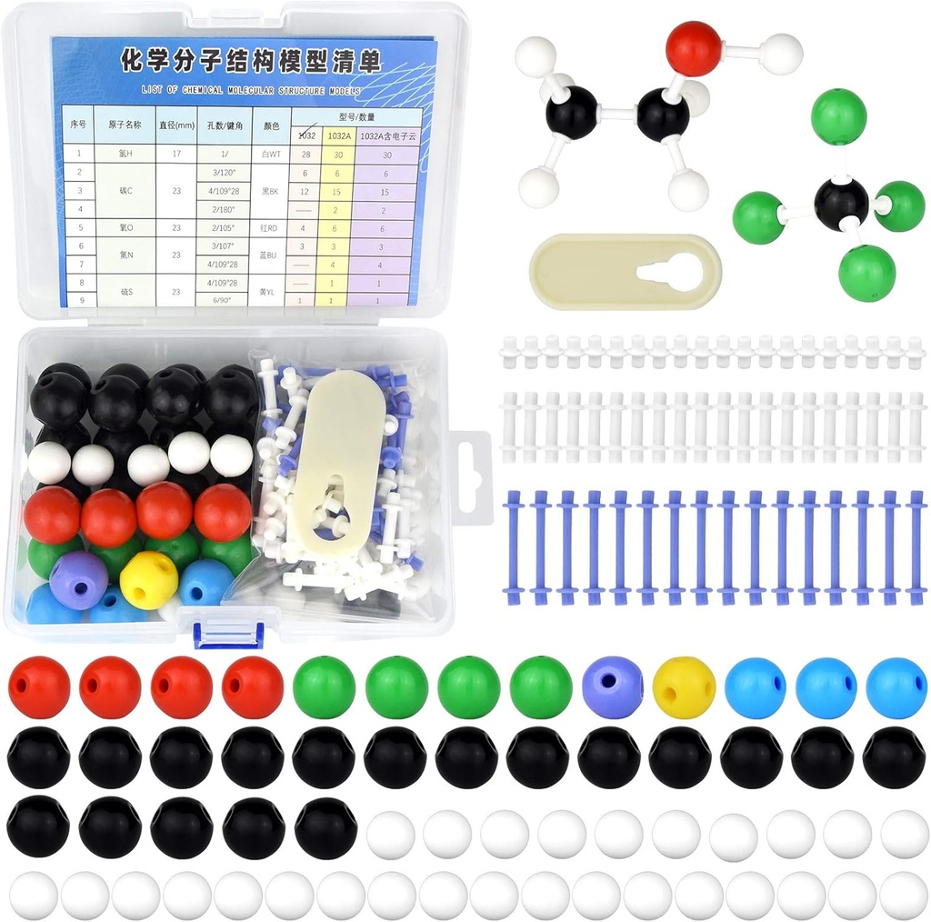 136pcs Organska kemija Molekularni model Komplet za učence in učitelje Anorganska in organska akademska kemija Izobraževanje 59 Atoms & 76 Povezave Veznice & 1 Link Atoms Odstranjevalec