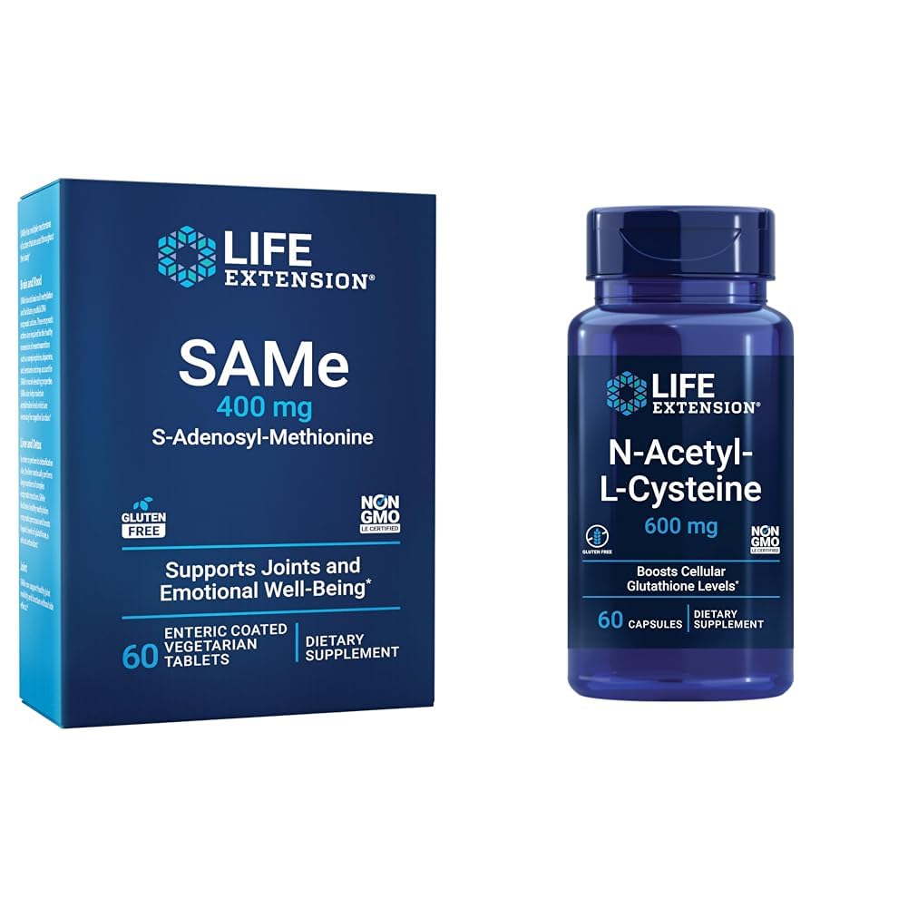 Podaljšanje življenja Same 400 mg & N- acetil- L- cistein 600 mg - 60 Število jeter, Joint & Imunska podpora