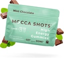 SGC Najvišja koncentracija 100mg kofeina na Gummy, 2 Gummies na paket, 12-Pack Mocca Shots Mint Chocolate Rastline-Based nootropic Instant Energy z Ginkgo biloba, Theobromin.