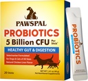 Probiotiki za pse in mačke, 5 milijard CFU, veterinarsko oblikovano, prebavno in imuno zdravje, Gut Flora Balance, vse naravne probiotične praške, piščančja jetra aroma, 20 palic