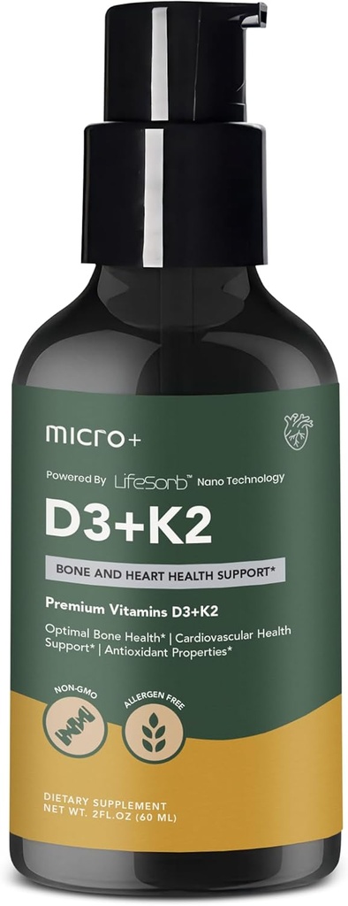 D3K2+ z Micro+ Vitamin dodatek s tehnologijo LifeSorb - D3 K2 dodatek, zdravje kosti in imunskega sistema