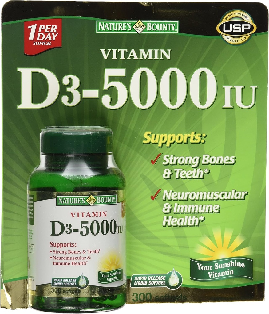 Bounty vitamin D3 5000 i.e., 300 kapsul