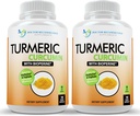 Kurkumin dodatek - 2250mg/d - Veggie Caps - 95% Curcuminoidi s črno papriko ekstrakt (Bioperine) - 750mg Kapsule - 100% Organski - Najmočnejši Kurkumi (Pack of 2)