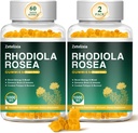 2 Pack Sugar-free Rhodiola Rosea Gummies 1000mg, Rhodiola Rosea dodatek za ženske in moške, Podpora vzdržljivost, Mood & Energy, Non-GMO, Vegan, 120 Število