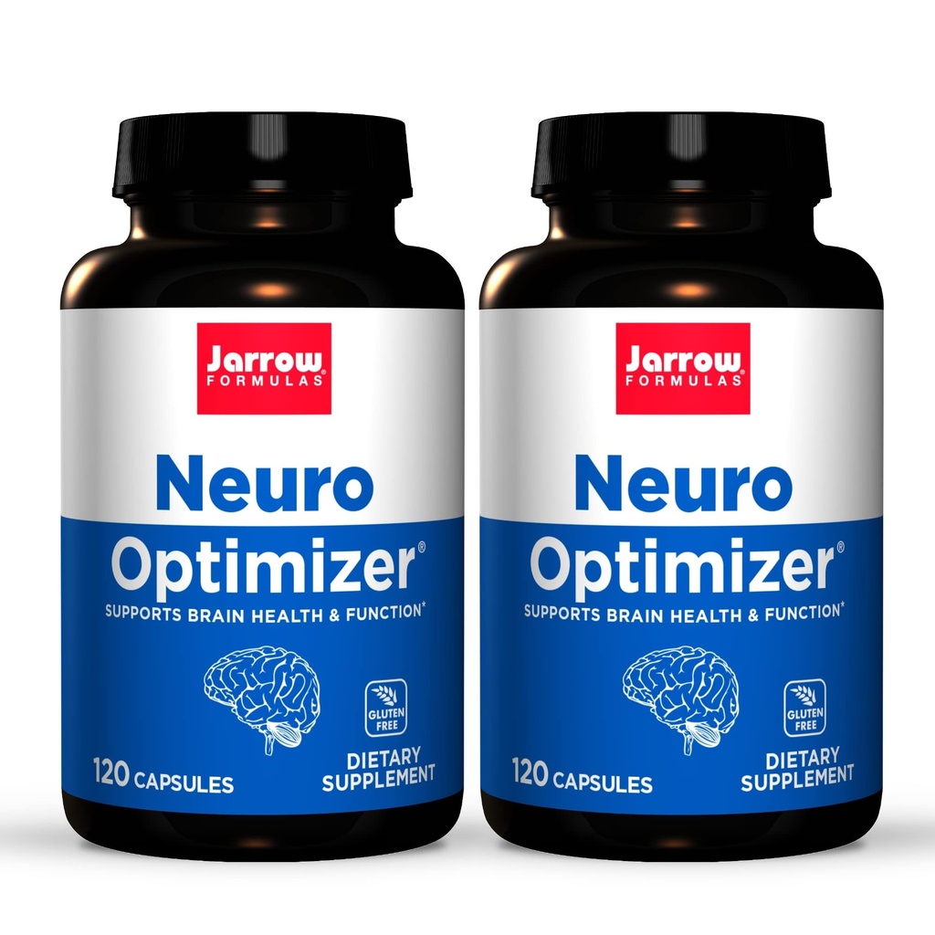 Jarrow Formulas Neuro Optimizer - 120 kapsul, pakiranje po 2 - Brain Health & Antioksidant Support - Vključuje 7 Neuro Nutrients - Gluten Free - 60 skupnih servingov