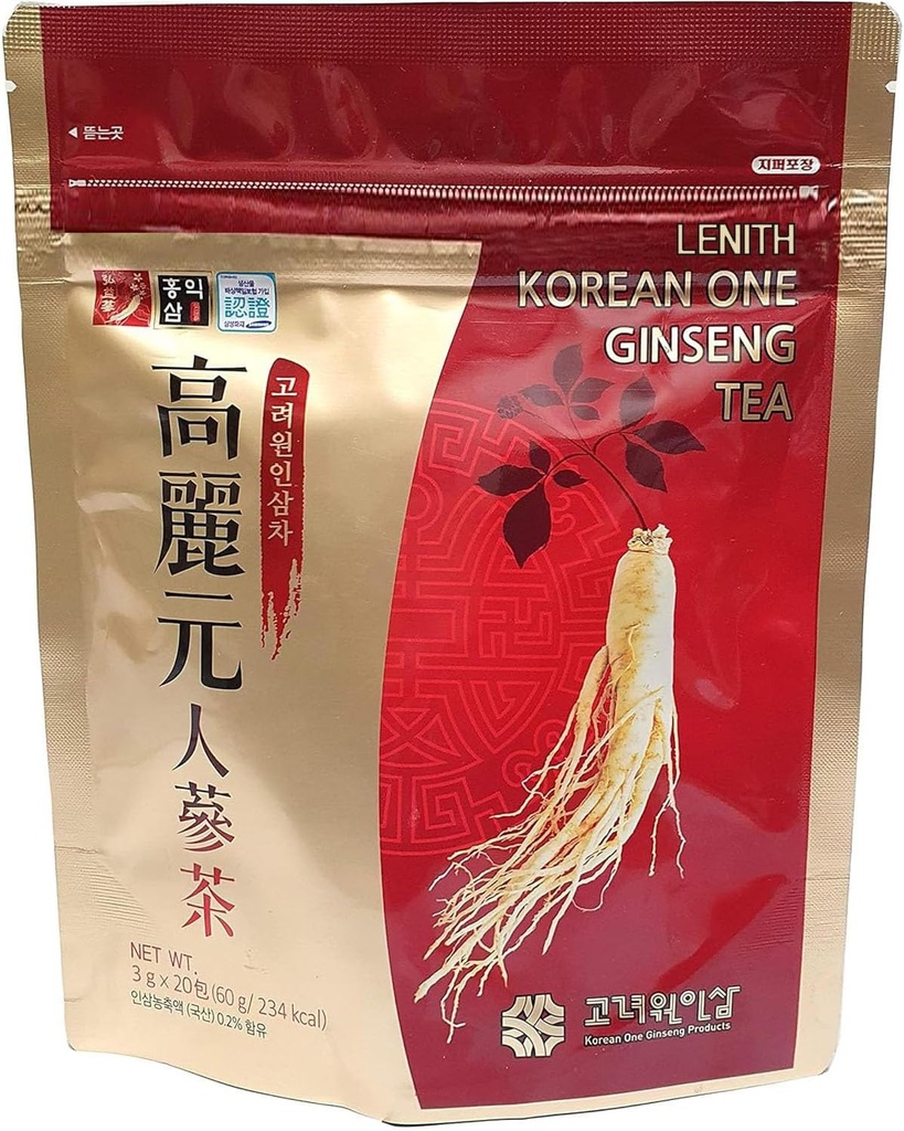 LENITH 100% Original korejska ena Panax ginseng čaj 20T korenine ekstrakt zrnca 60g (3g X 20T)