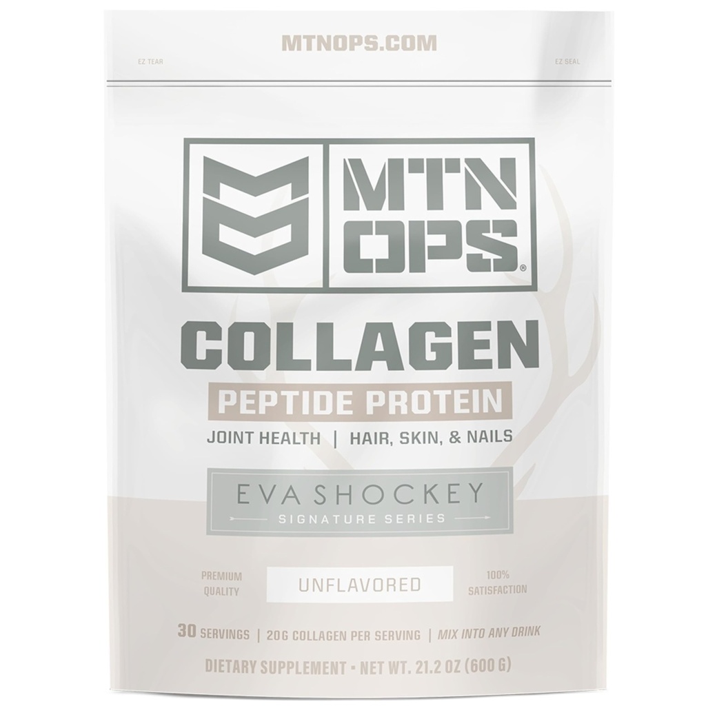 MTN OPS Kolagen Peptide Protein Powder by Eva Shockey's Signature Series, 20g Goveji kolagen Peptide Protein na serviranje, nič sladkorja, Paleo Friendly, 30 Servings, 21.2 Ounce