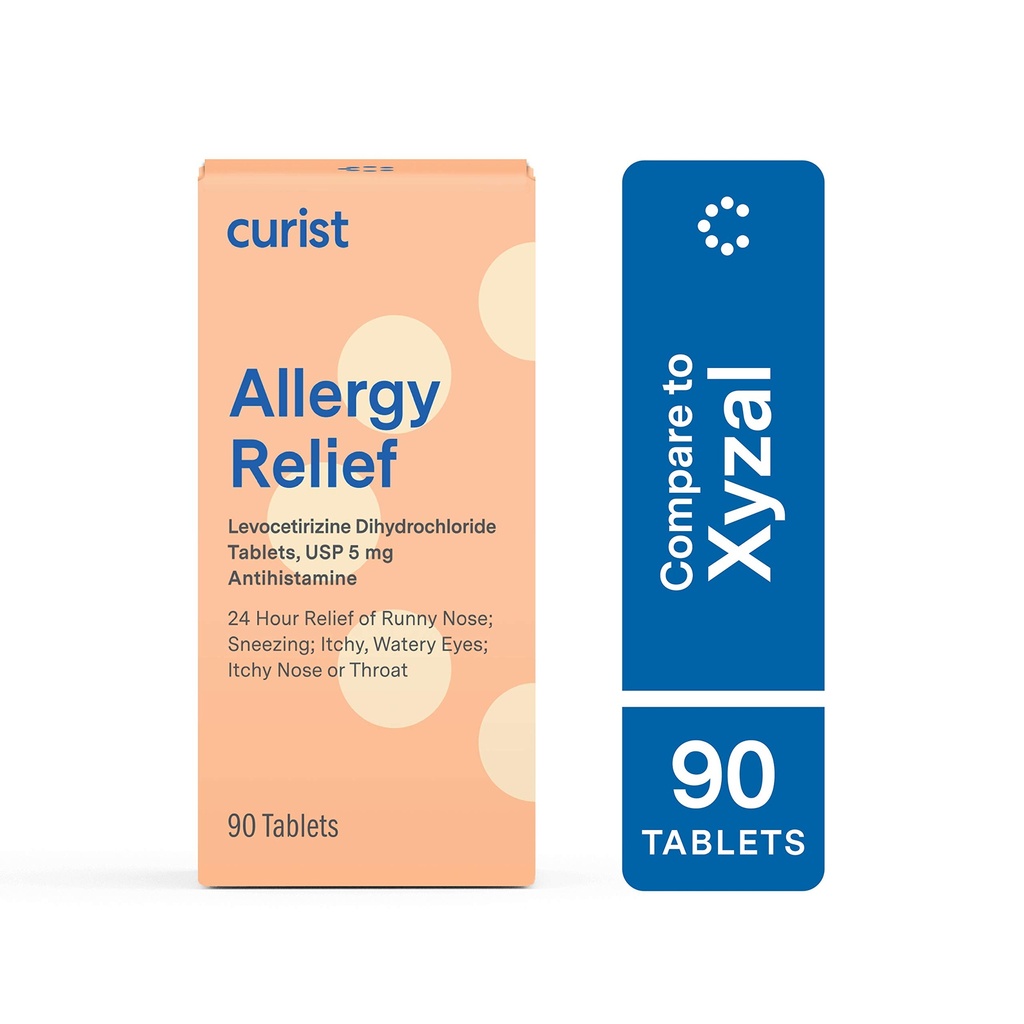 Curist - Generic Xyzal Levocetirizine 5 mg - (90 tablet) - Alergija tablete, 24 ur Alergija Relief - Alergija Medicine