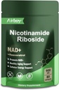 Airboy NAD dodatek z nikotinamidom Riboside Resveratrol & Quercetin 900 mg, NMNH alternativa za moške in ženske podporo proti staranju, energije, fokus - 80 kapsul