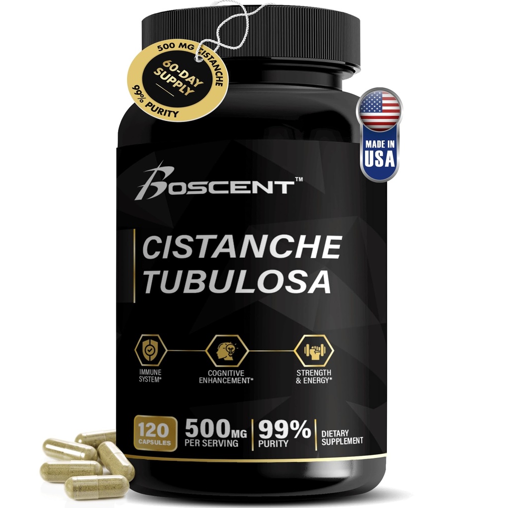 Premium Cistanche Tubulosa Extract 500mg (120 kapsul) - 50% ehinakozidi,10% aktieozidi - naravni nootropični za Stamino, imuniteto in spomin - brez polnil, Hormonovo ravnovesje - Moč Booster za moške