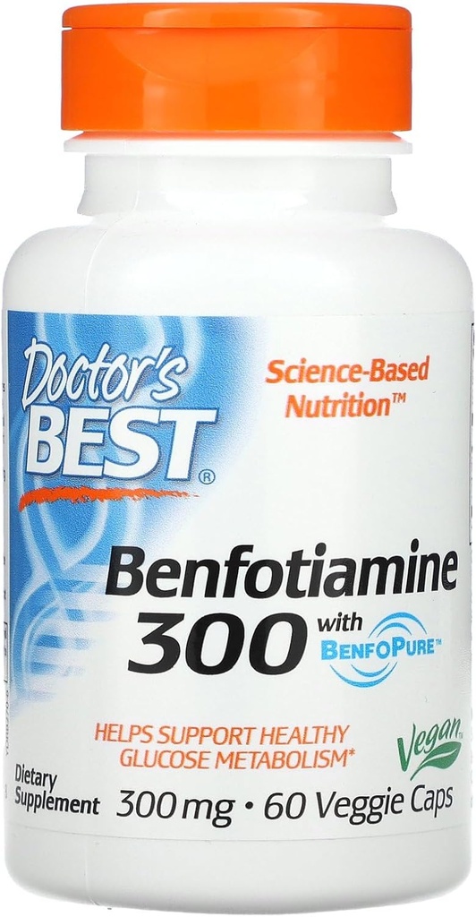 Zdravnikov najboljši, Benfotiamin z BenfoPure, 300 mg, 60 Veggie Caps