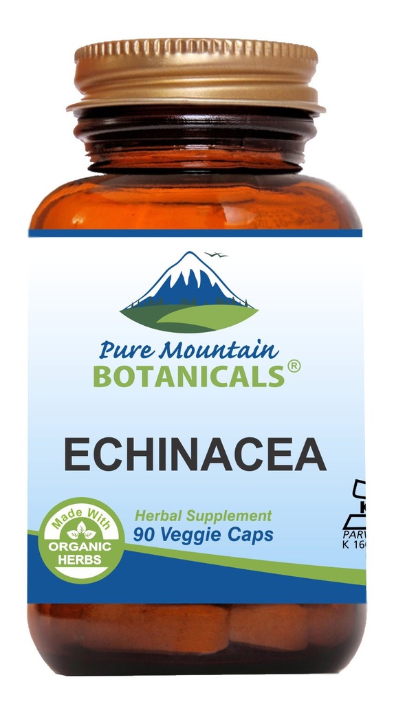 Čista gorska botanika Echinacea kapsule dodatek - Kosher Veganske kape s 420mg organske echinacea koren