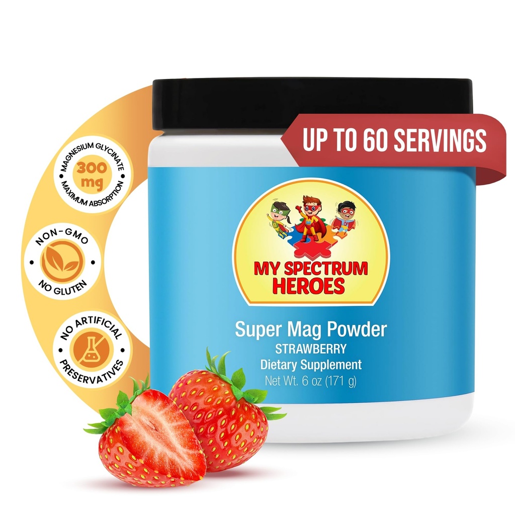 Moj spekter Heroes Calm Magnezij Powder - Nežen Magnezij Glycinate Drink Mešanica za sprostitev, Podpora za spanje, Prebavno zdravje, in stres Relief - Vegan, Gluten-free, 6oz (171g)