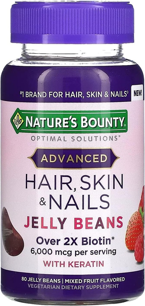 Naravoslovni Bounty Advanced Lasje, koža in žeblji Žele 80ct, 1 ea