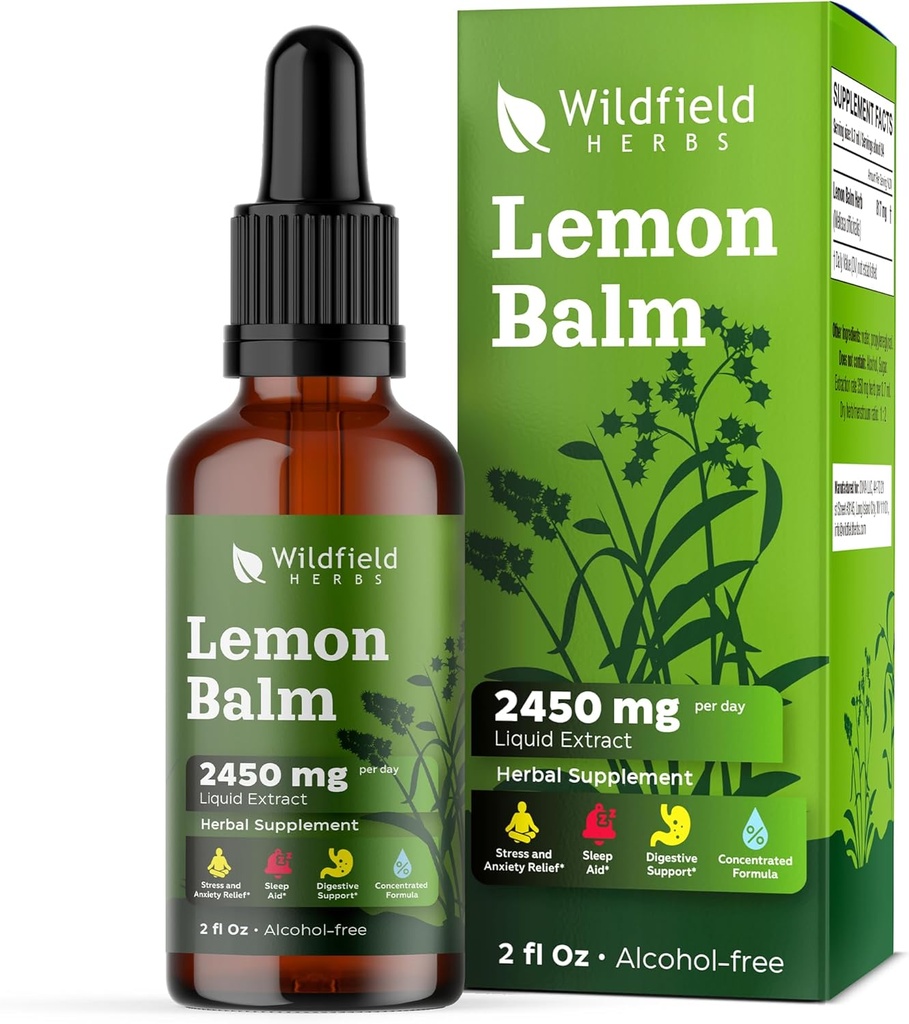 2 Lemon Balm Extract Kapljice Tekoči 2000 mg (Melissa officinalis) Zeliščni dodatek Absorbji boljši od kapsul, 2 mesec dobave, 84 Servisi, Tinktura brez alkohola - 2 Oz, Pakiranje 2