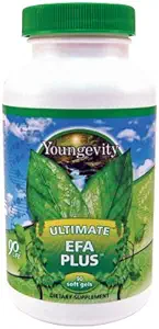 Youngevity Ultimate EFA Plus – Essential Maščobne kisline, 90 Soft Gels – Uravnovešeno ribje olje Formula za srce, možgane, Joint, Skin Health – Omega-3, Omega-6, Omega-9 Dodatek za optimalno zdravstveno podporo