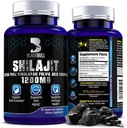 Blackbull Shilajit Čiste himalajske organske kapsule - naravni Shilajit Resin Organski z 20% Fulvična kislina dodatek, zdravje možganov, staranje imunske podpore - Čisti himalajski Shilajit