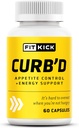FITKICK Curb’D kapsule – brez recepta Appetite & Craving Podpora, Energy & Focus Formula z naravnimi ekstrakti – Raspberry Ketones, Zelena kava Bean & Citrus Aurantium – 60 Veganske kapsule