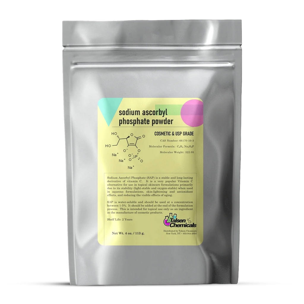 Natrijev Askorbil fosfat SAP prašek – Stabilni vitamin C derivativ, antioksidant za DIY nego kože (4 Ounce / 113g)