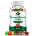 Magnezij Glycinate Gumies 400 Mg, brez sladkorja Magnezije Gumiji za otroke in odrasle z L-treonatom, kalcij in vitamini B6+D3, 80 Štetje Magnezij Glicinat Mešane sadne arome
