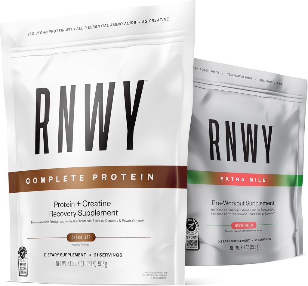 Čokoladni proteini v prahu Sour Watermelon Extra Mile Stim Free Preworkout Powder Bundele, 25g Veganski proteini, 5g Kreatin monohidrat v prahu, 150mg Prebavni encimi, 6g L-citrulin
