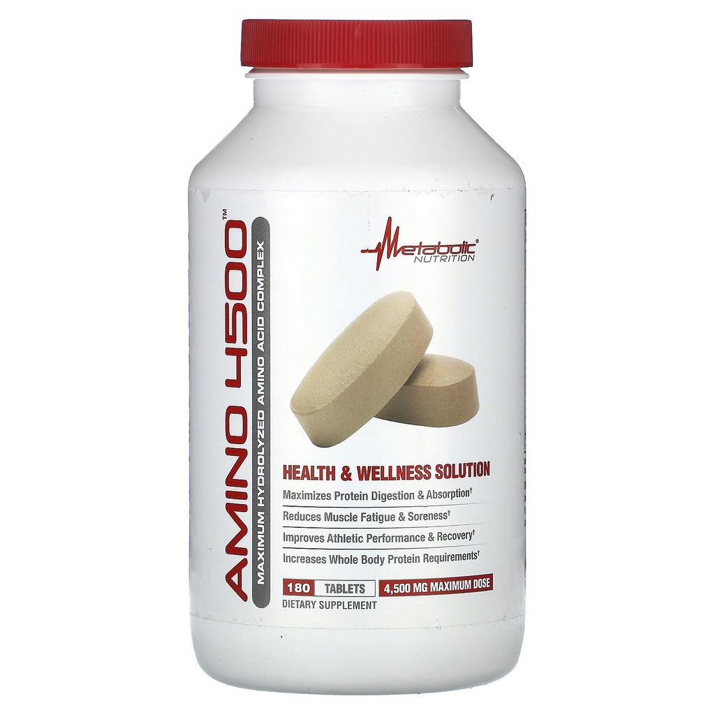 Metabolic Nutrition Amino 4500 Tablets Maximum Potency Hydrolyzed Amino Acid Complex 4500mg (180)