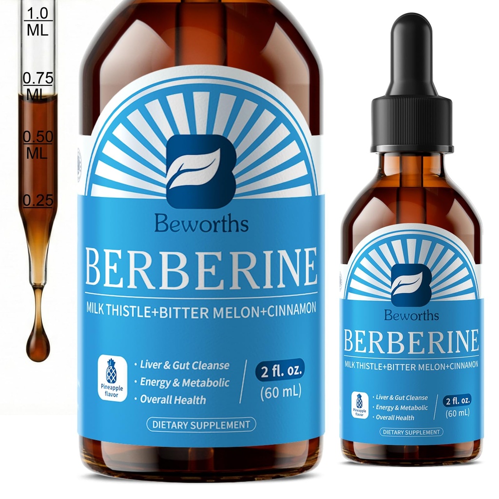 Berberine dodatek s Ceylon Cinamon - Berberine tekoče kapljice z kurkumin kurkumin, Ceylon Cinamon, Bitter Melon, Berberine Phytosome za prebavni sistem, Imunsko zdravje podpora - Vegetarijan