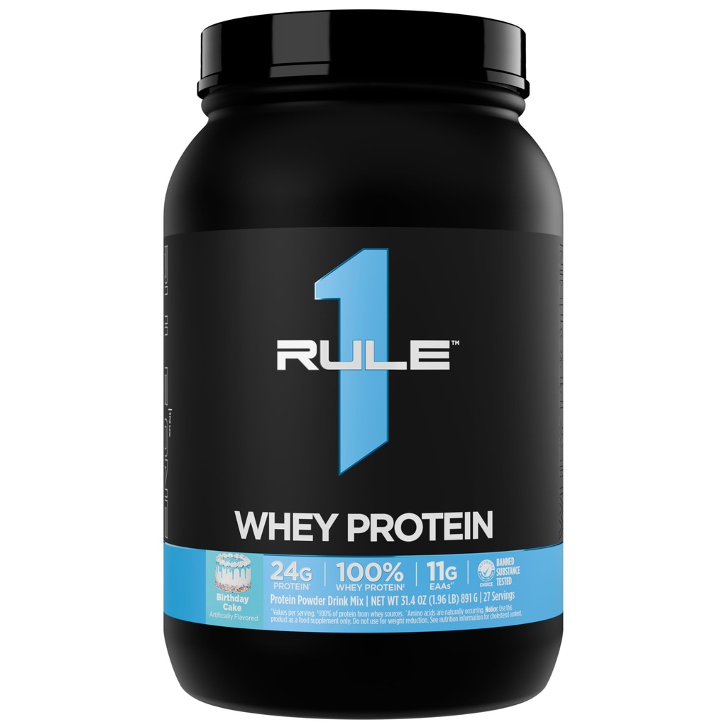 Pravilo 1 Whey Protein – 24g hitro delujoče beljakovine iz All-Whey virov z naravno pojavljanje EAAs & BCAA za regeneracijo vadbe ali kadarkoli uporabe (2 funta*, rojstnodnevna torta)