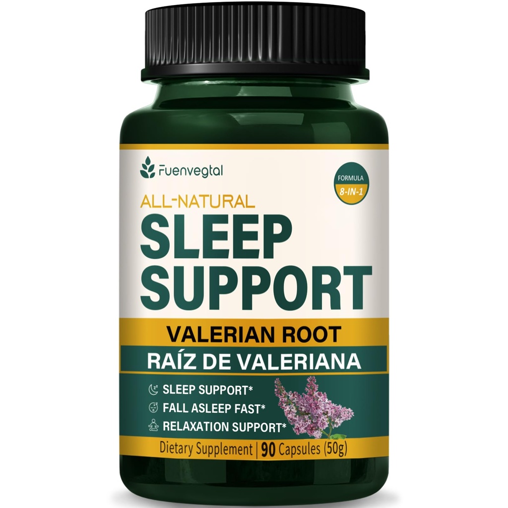 Valerian Root Extract Sleep Support Kapsules, Passion Flower dodatek za boljši spanec, Fall A spance Fast & Relaxation. Pastillas de Valeriana y Pasiflora para Dormir Profundamente. Število 90