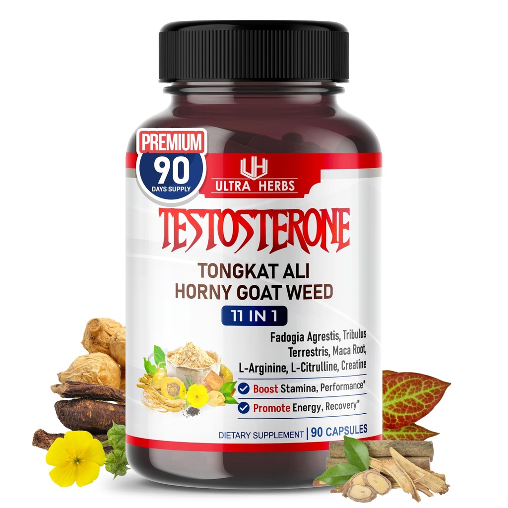 Ultra testna kapsula 12 v 1 Complex with L-Arginin, Fadogia Agrestis, Tribulus Terrestris, Maca Root, Beettroot, L-Citrulin, Creatine - ZDA Made (90-dnevna zaloga)