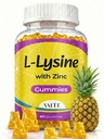 L Lysine Gumies 1000mg z cinkom - podpira kožo, Lip, Vegan, Gluten prost, 60 Žvečljivi L-lizin za odrasle, vitamini zdravje tkiva in imunski sistem, aminokisline in kompleksni dodatki, ne-GMO