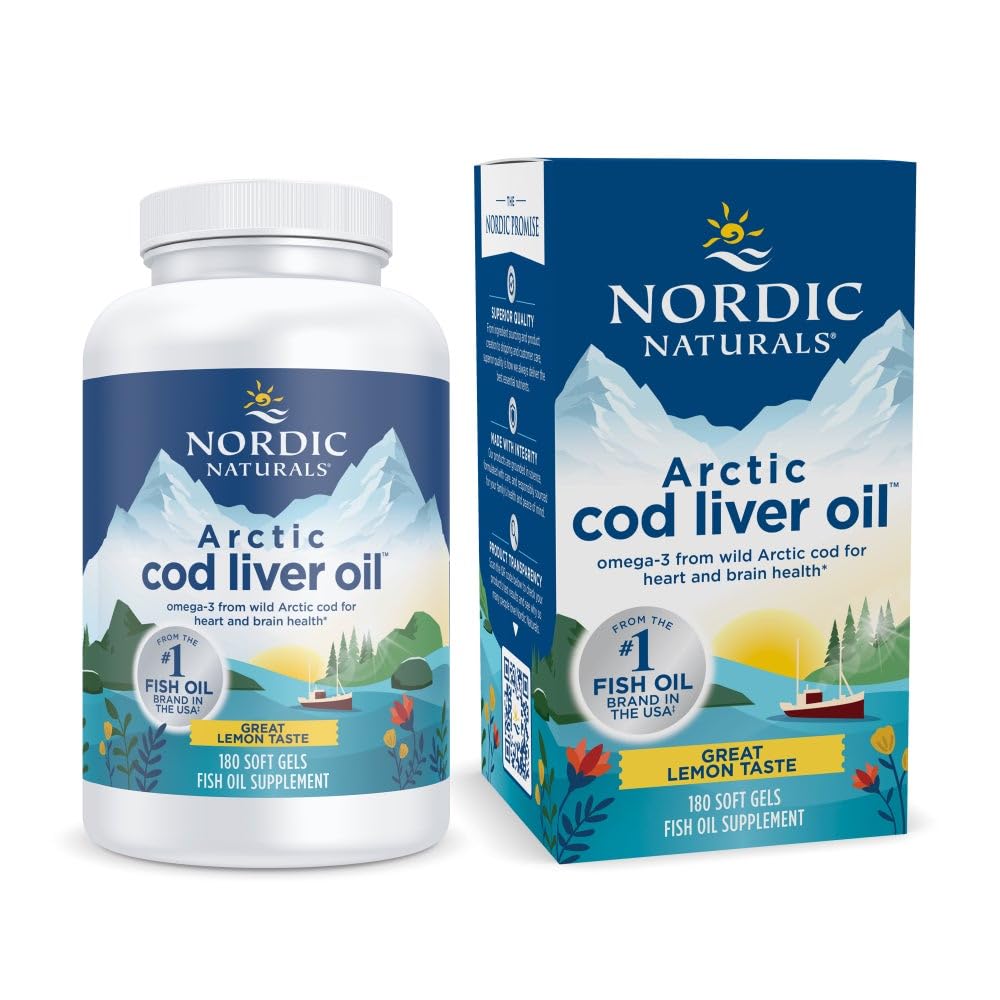 Nordic Naturals Arctic Cod Jetra Oil, Lemon - 180 Soft Gels - 750 mg Total Omega-3s with EPA & DHA - Health & Brain Health, Health and Brain Immunity, All Wellness - Non-GMO - 60 Servinges