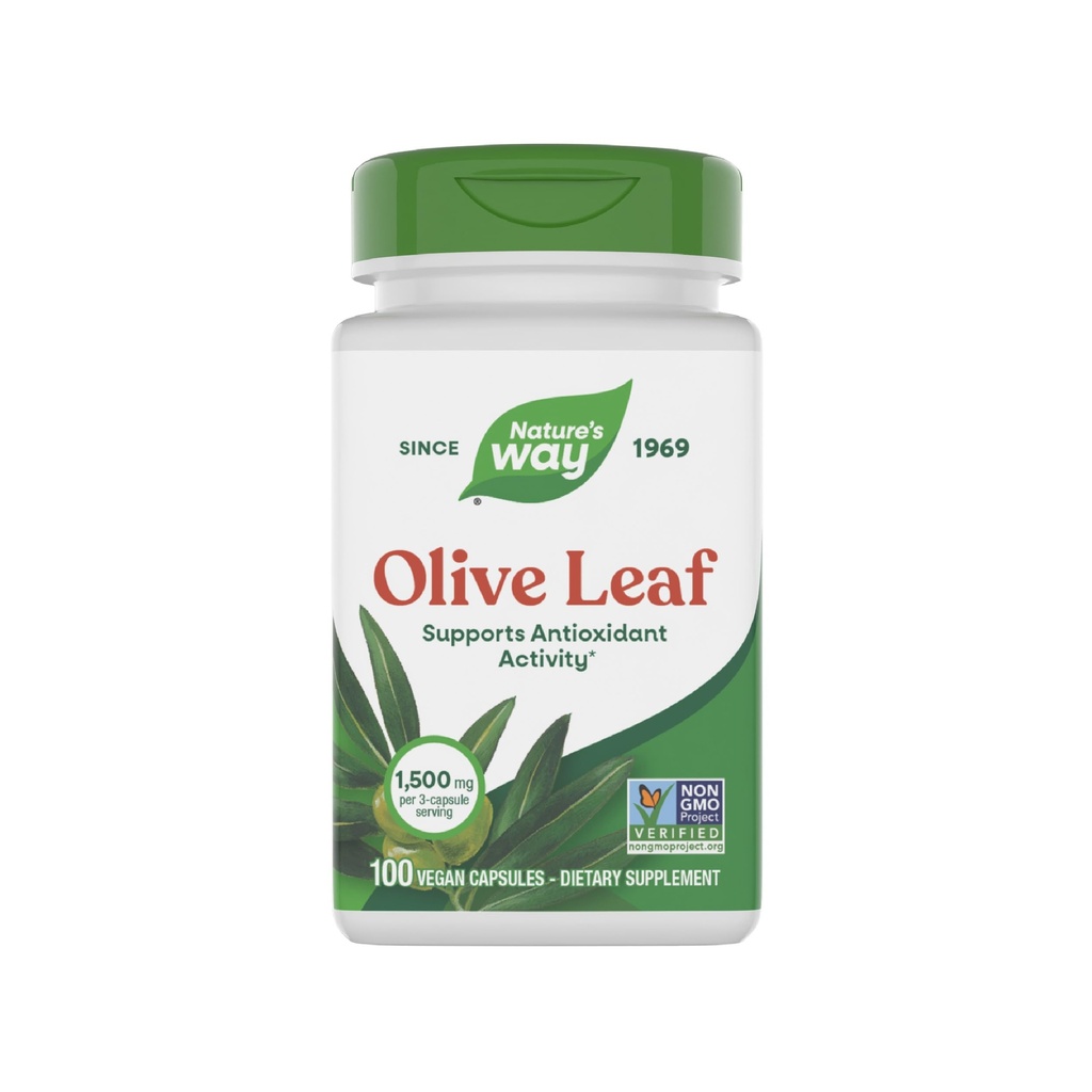 Nature's Way Olive Leaf - 1500 mg na 3-kapsule Serving - podpira antioksidantno aktivnost* - Zeliščne kapsule Olive Leaf - Ne-GMO Projekt Preverjen - Gluten Free - 100 Veganskih kapsul