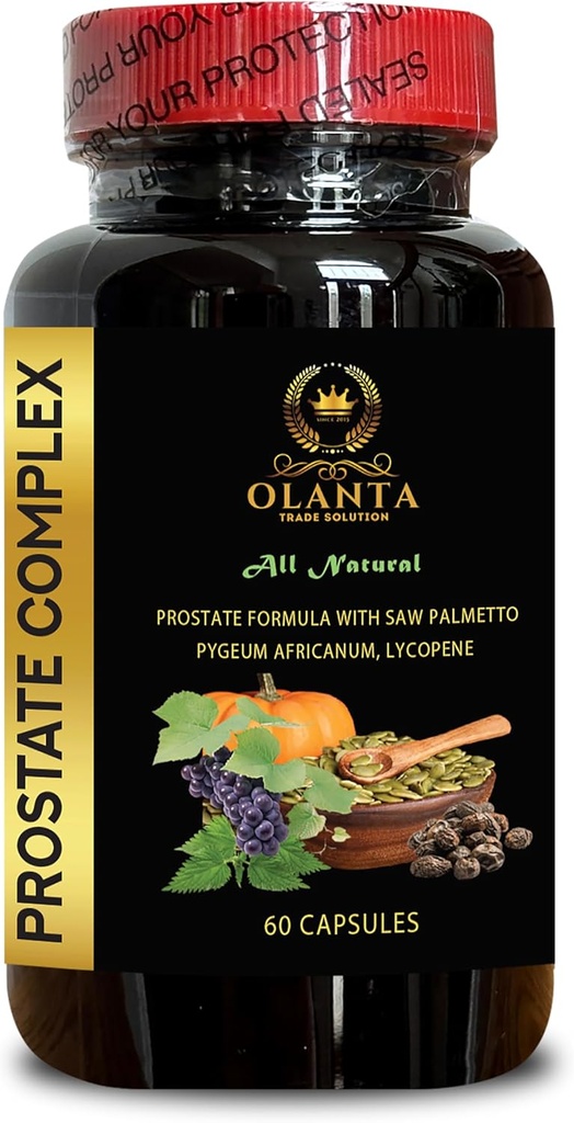 Prostate Complex All Natural - Prostate Healthy Complex Saw Palmetto Prostate Support Supplement Support for Urinary Tract Nettle Extract - 1 Bottle 60 Capsules