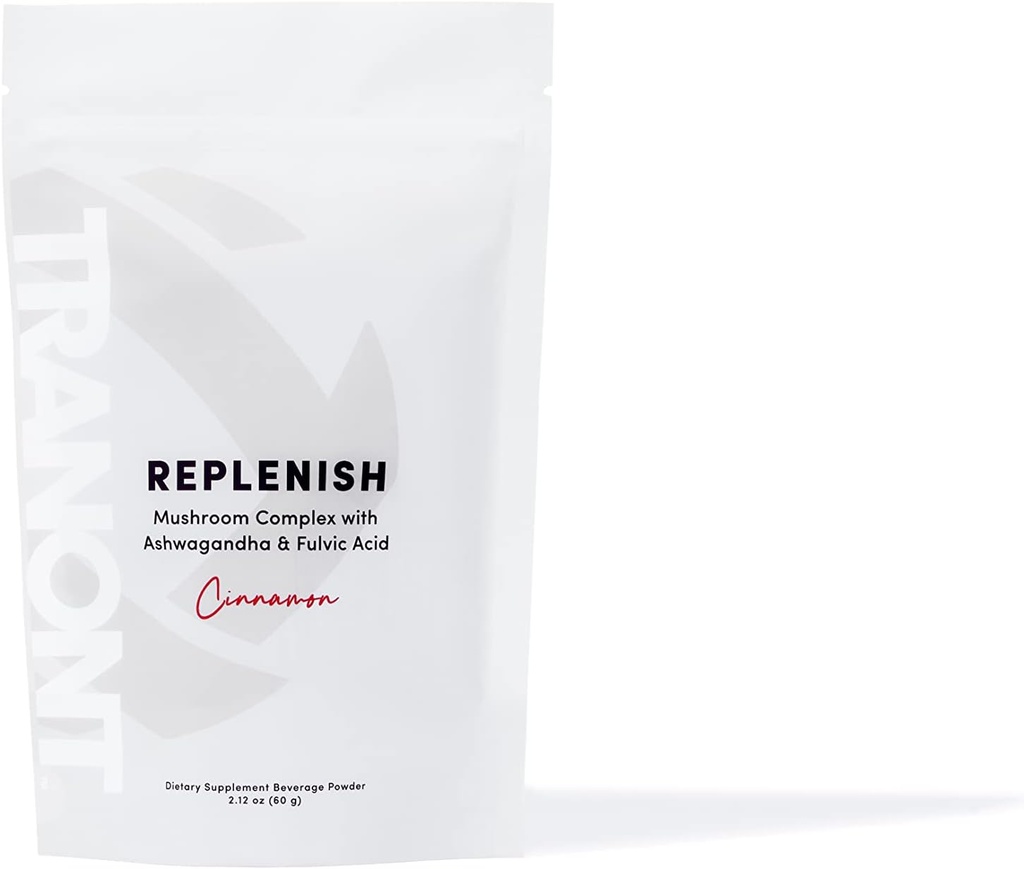 Tranont Replenish goba kompleks z Ashwagandha & Fulvic kislina, cimet aroma - prehransko dopolnilo Pivo v prahu - 2.12 oz (60 g)