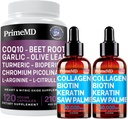 Tekoči kolagen Biotin (2pk) in dušikov oksid (1pk) dodaten paket - Močni vitamini za lase, kožo, nohte, srce, cirkulatorno, in Lipid podpora - Non-GMO, Vegan, Gluten-free
