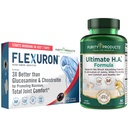 Izdelki čistosti Flexuron Joint Formula + Ultimate HA Flexuron (Krill olje, nizkomolekularna masa hialuronska kislina, astaksantin) - Ultimate H.A. (BioCell Collagen, Quercetin, hialuronska kislina + več)