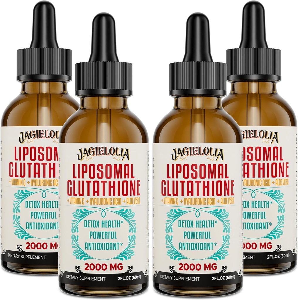 Liposomski glutation Liquid 2000MG – Antioksidant Detox dodatek za ženske in moške, staranje obramba, funkcija jeter in energija, s hialuronsko kislino + Aloe Vera + vitamin C, Natural & Vegan, 8 FL.OZ