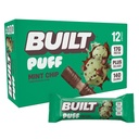 Zgrajena bar, Puff Protein Bars, Mint Chip Puff, 17g prigrizki beljakovin, On-The-Go Bars, samo 140 kalorij, 6g sladkor, Colagen, Gluten Free, 12 Število