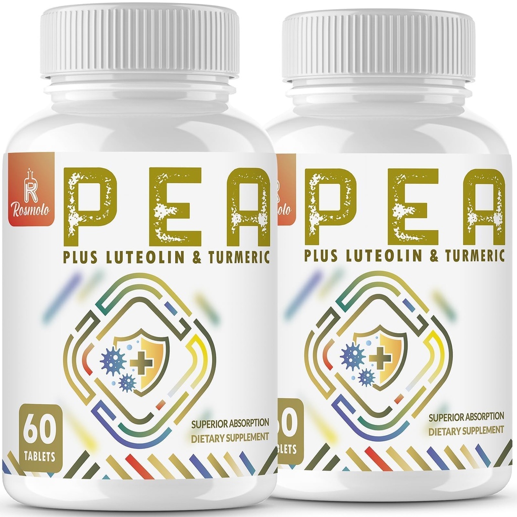 1500 MG Palmitoiletanolamid z luteolinom 98% in kurkuma, visoka absorpcija, mikroniziran Pea dodatek za neugodje- ZDA Made - 120 tablet