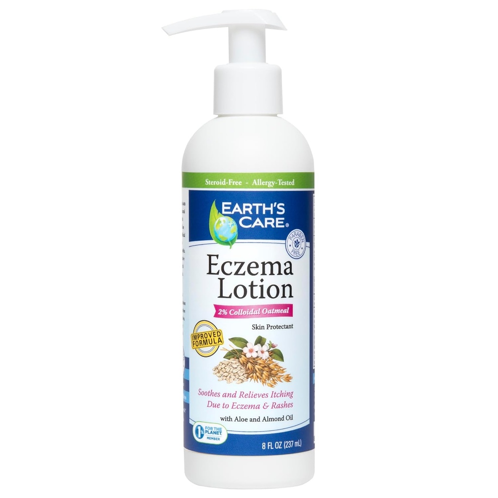 Ekcema losjon za nego Zemlje - naravna losjon za ekceme - varna in blaga losjon za ekceme za odrasle in otroke - 8 Fl OZ. (237 ml)
