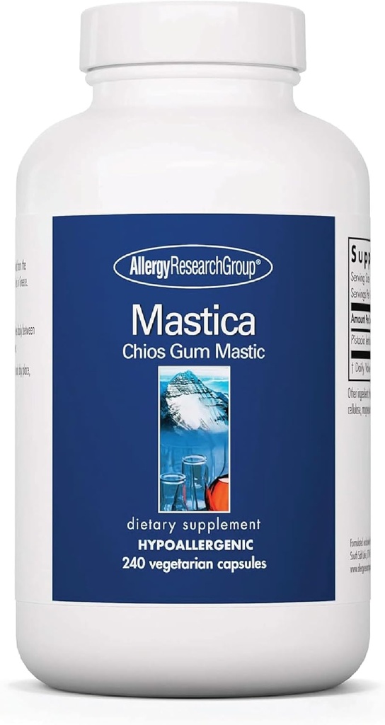 Alergija Raziskovalna skupina Mastica - Mastic Gum kapsule, Prebavne zdravstvene dopolnilo za odrasle, Mastic Resin prašk kapsule za Gut Health podporo - 240 Count
