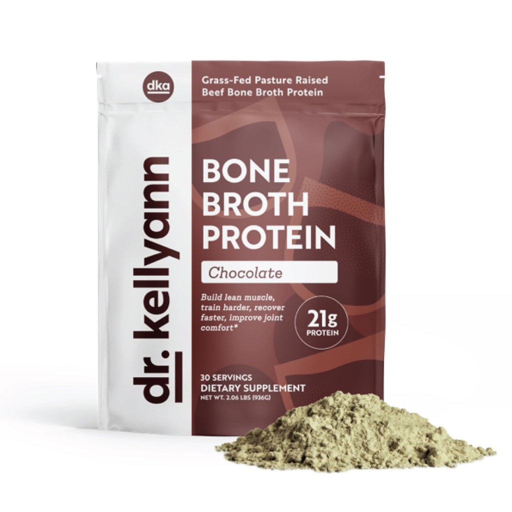Dr. Kellyann Keto Bone Broth Protein Powder Čokolada - Beljakovine 21g, 2g Neto ogljikovi hidrirani kolagen - Sladkor, Gluten in Mlečni izdelki, Paleo, Keto Protein Shakes (30 obrokov)