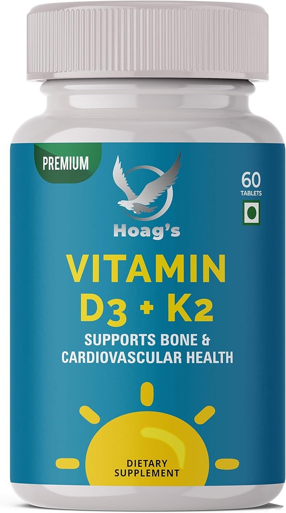 Vitamin K2 (MK7) z D3 dodatnim zdravjem kosti in srca ne-GMO Formula 5000 i.e. vitamin D3 & 100 μg vitamin K2 MK-7 Enostaven za pogoltnitev vitamina D & K kompleks, 60 tablet