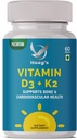 Vitamin K2 (MK7) z D3 dodatnim zdravjem kosti in srca ne-GMO Formula 5000 i.e. vitamin D3 & 100 μg vitamin K2 MK-7 Enostaven za pogoltnitev vitamina D & K kompleks, 60 tablet